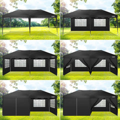 COBIZI Pop Up Canopy Large Party Tent Shelter 10'x20' with 6 Sidewalls - COBIZI