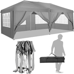 Cobizi Pop Up Canopy Large Party Tent Shelter 10'x20' with 6 Sidewalls SPC000203