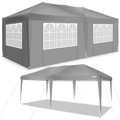 COBIZI Pop Up Canopy Large Party Tent Shelter 10'x20' with 6 Sidewalls - COBIZI