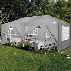 COBIZI Pop Up Canopy Large Party Tent Shelter 10'x20' with 6 Sidewalls - COBIZI