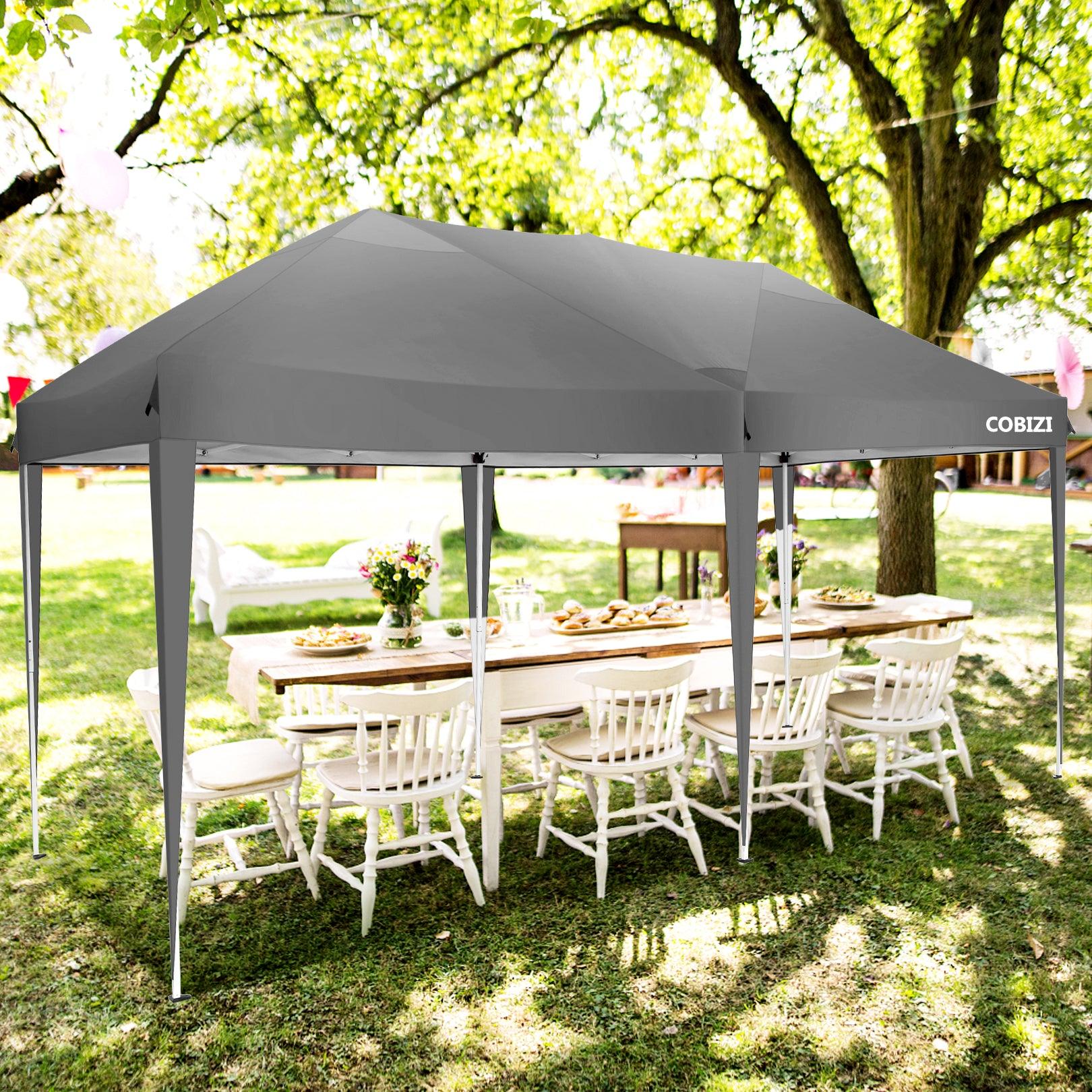 COBIZI Pop Up Canopy Large Party Tent Shelter 10'x20' with 6 Sidewalls - COBIZI