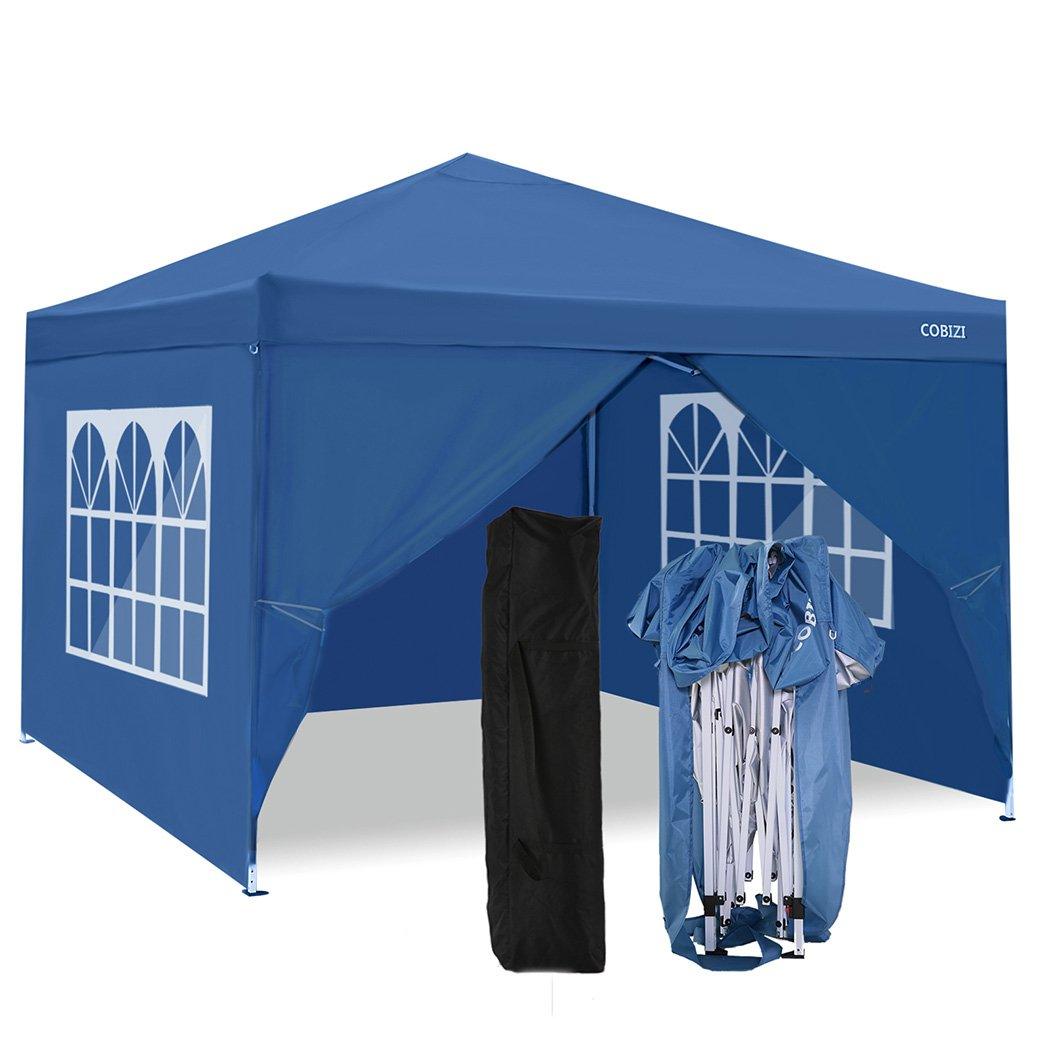 COBIZI Pop Up Canopy Shade Waterproof Tent 10'x10' with 4 Sidewalls - COBIZI