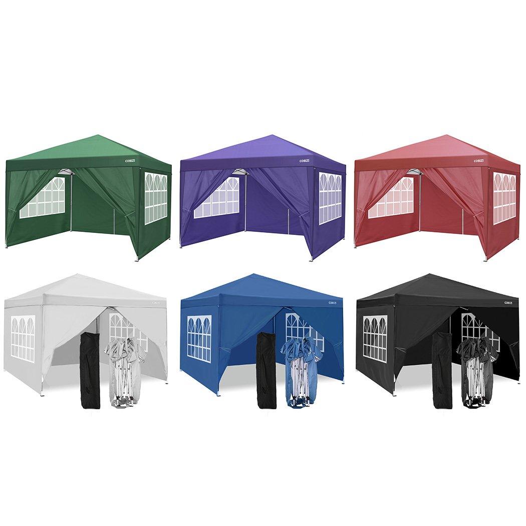 COBIZI Pop Up Canopy Shade Waterproof Tent 10'x10' with 4 Sidewalls - COBIZI