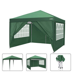 COBIZI Pop Up Canopy Shade Waterproof Tent 10'x10' with 4 Sidewalls - COBIZI