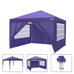 COBIZI Pop Up Canopy Shade Waterproof Tent 10'x10' with 4 Sidewalls - COBIZI