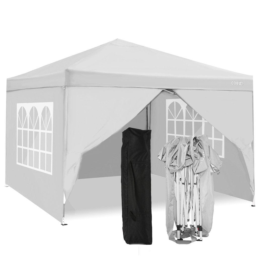 COBIZI Pop Up Canopy Shade Waterproof Tent 10'x10' with 4 Sidewalls - COBIZI