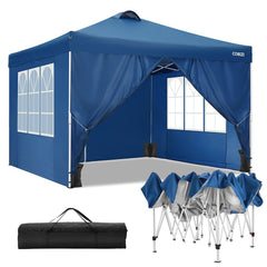 COBIZI Pop Up Canopy Shade Waterproof Tent 10'x10' With Sidewalls Vent - COBIZI