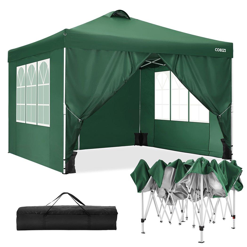 COBIZI Pop Up Canopy Shade Waterproof Tent 10'x10' With Sidewalls Vent - COBIZI