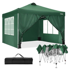 COBIZI Pop Up Canopy Shade Waterproof Tent 10'x10' With Sidewalls Vent - COBIZI