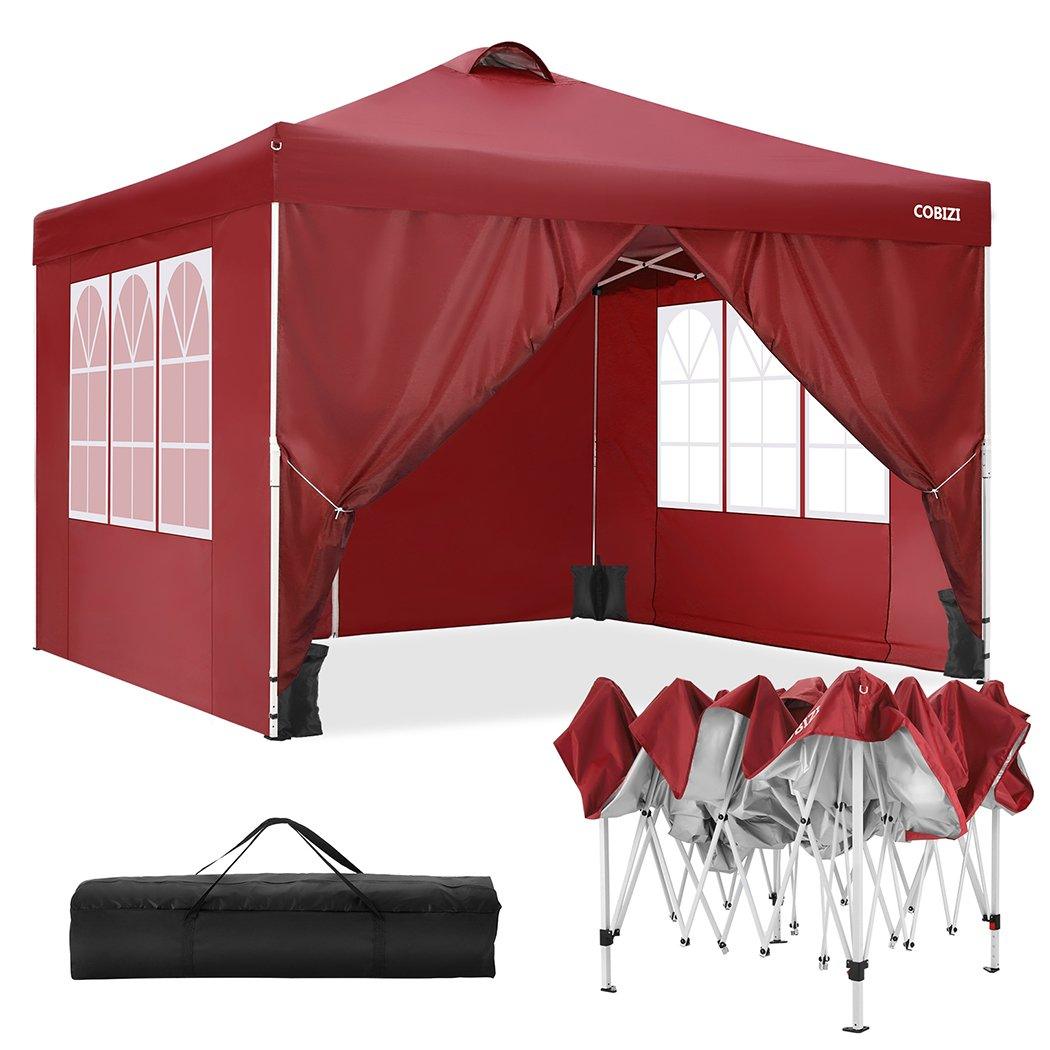 COBIZI Pop Up Canopy Shade Waterproof Tent 10'x10' With Sidewalls Vent - COBIZI