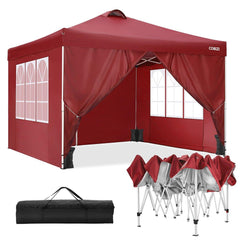 COBIZI Pop Up Canopy Shade Waterproof Tent 10'x10' With Sidewalls Vent - COBIZI