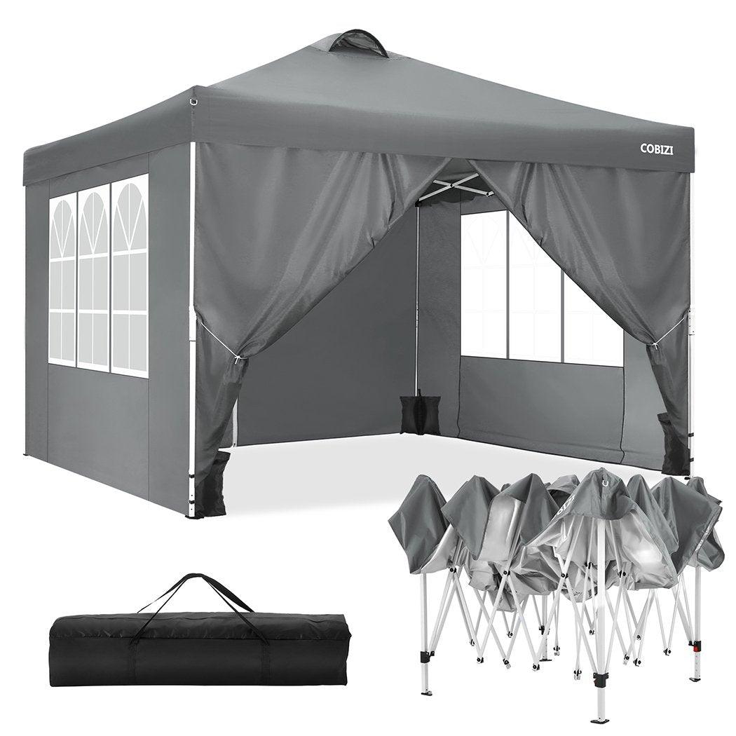 COBIZI Pop Up Canopy Shade Waterproof Tent 10'x10' With Sidewalls Vent - COBIZI