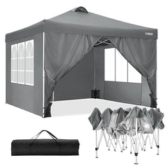 COBIZI Pop Up Canopy Shade Waterproof Tent 10'x10' With Sidewalls Vent - COBIZI