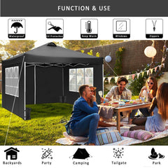 COBIZI Pop Up Canopy Shade Waterproof Tent 10'x10' With Sidewalls Vent - COBIZI
