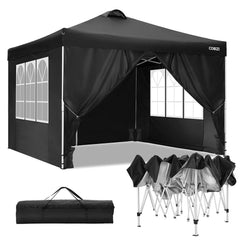 COBIZI Pop Up Canopy Shade Waterproof Tent 10'x10' With Sidewalls Vent - COBIZI