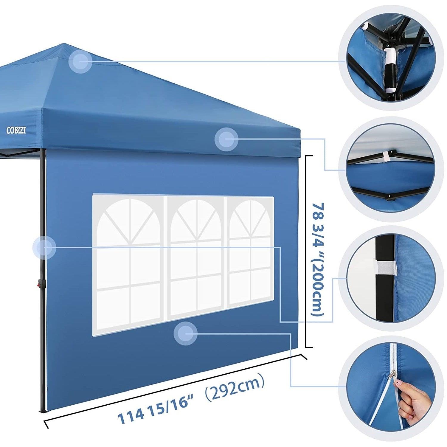 COBIZI Pop Up Canopy Sidewall Instant Canopy Wall 10'X10' with Window - COBIZI