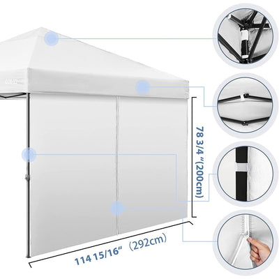 COBIZI Pop Up Canopy Sidewall Instant Canopy Wall 10'X10' with Zipper - COBIZI
