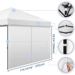 COBIZI Pop Up Canopy Sidewall Instant Canopy Wall 10'X10' with Zipper - COBIZI