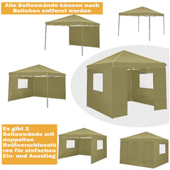 HOTEEL 10x10 Pop up Canopy Tent with 4 Removable Sidewalls,Waterproof Commercial Instant Gazebo,Outdoor Party Tents with Carry Bag
