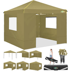 HOTEEL 10x10 Pop up Canopy Tent with 4 Removable Sidewalls,Waterproof Commercial Instant Gazebo,Outdoor Party Tents with Carry Bag