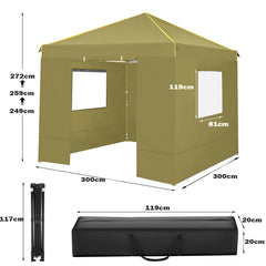 HOTEEL 10x10 Pop up Canopy Tent with 4 Removable Sidewalls,Waterproof Commercial Instant Gazebo,Outdoor Party Tents with Carry Bag