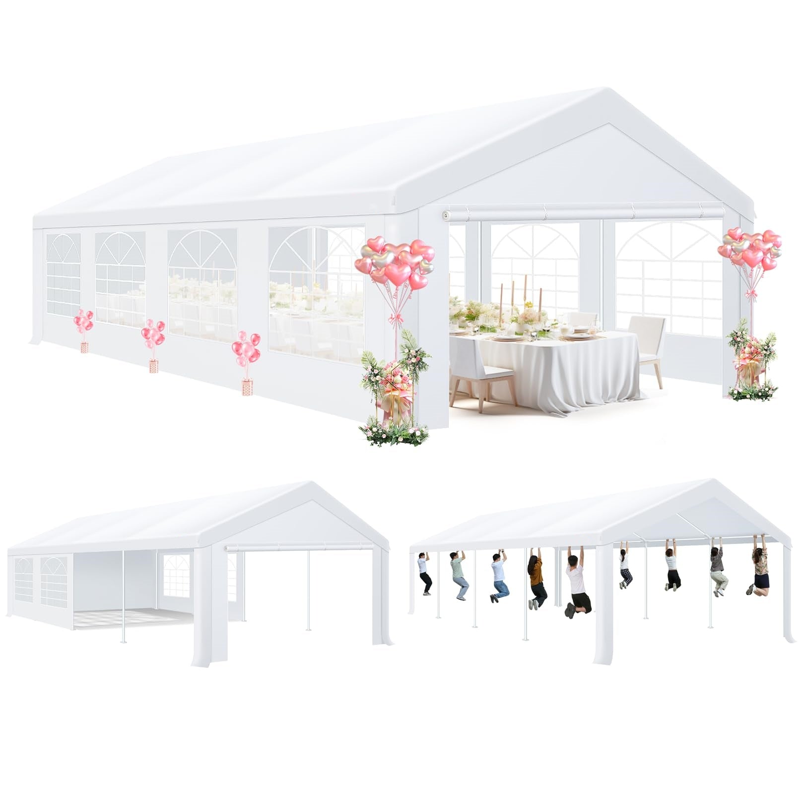 COBIZI 10¡®x30¡¯ Party Tent Heavy Duty, Wedding Tent, Event Tent for Parties, Carpas para Fiestas with 6 Removable Sidewalls