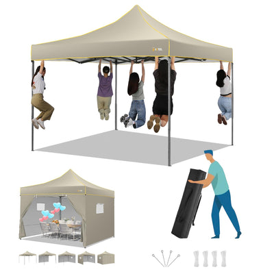 COBIZI 10' x10' Canopy Tent, Pop Up Canopy, Outdoor Tent with Mesh Window, Waterproof Instant Tents for Party