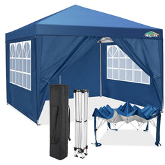 Hoteel 10'x 10' Pop up Canopy Straight Legs Instant Canopy for Outside Party Camping Canopy with 4 Removable Sidewalls