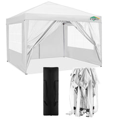 COBIZI 10‘x10’ Pop up Canopy Tent Protable Canopy Tent with 4 Sidewalls Waterproof Commercial Instant Shelter Tent for Parties, Wedding