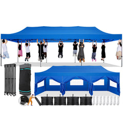 COBIZI 10'x30' Pop Up Canopy with 8 Sidewall, Heavy Duty Canopy UPF 50+ All Season Wind Waterproof Commercial Outdoor Wedding Party Tents