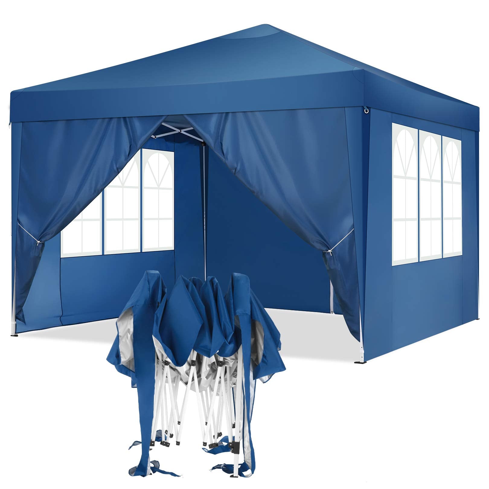 COBIZI 10¡®x10¡¯ Pop up Canopy Tent Protable Canopy Tent with 4 Sidewalls Waterproof Commercial Instant Shelter Tent for Parties, Wedding