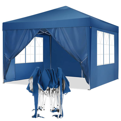 COBIZI 10¡®x10¡¯ Pop up Canopy Tent Protable Canopy Tent with 4 Sidewalls Waterproof Commercial Instant Shelter Tent for Parties, Wedding