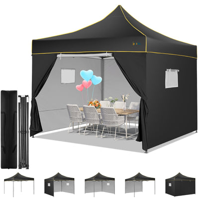 COBIZI 10' x10' Canopy Tent, Pop Up Canopy, Outdoor Tent with Mesh Window, Waterproof Instant Tents for Party
