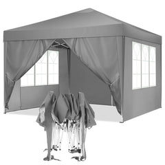 Hoteel 10'x 10' Pop up Canopy Straight Legs Instant Canopy for Outside Party Camping Canopy with 4 Removable Sidewalls