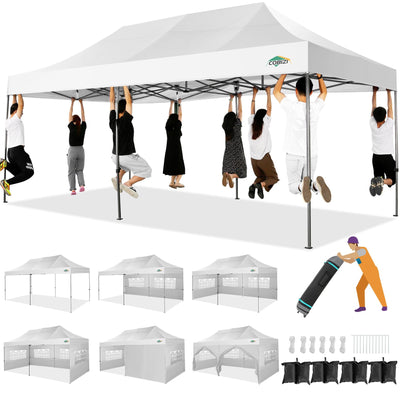 COBIZI 10'x20' Canopy Easy Pop Up Canopy Anti-UV Waterproof Outdoor Tent