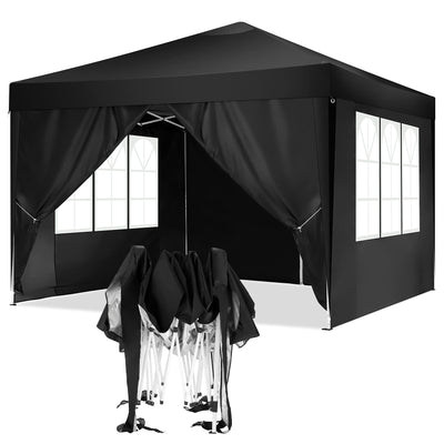 COBIZI 10¡®x10¡¯ Pop up Canopy Tent Protable Canopy Tent with 4 Sidewalls Waterproof Commercial Instant Shelter Tent for Parties, Wedding