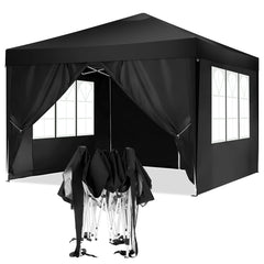 COBIZI 10‘x10’ Pop up Canopy Tent Protable Canopy Tent with 4 Sidewalls Waterproof Commercial Instant Shelter Tent for Parties, Wedding