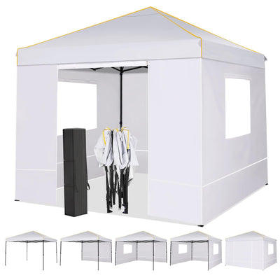 COBIZI 10'x10' Pop-Up Outdoor Waterproof  Canopy with 4 Removable Sidewall and Mesh Windows HZC000048