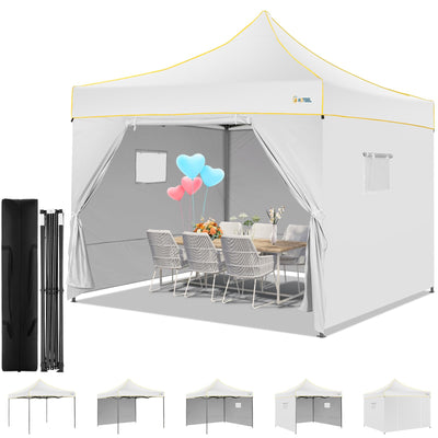COBIZI 10' x10' Canopy Tent, Pop Up Canopy, Outdoor Tent with Mesh Window, Waterproof Instant Tents for Party