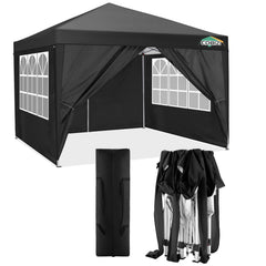Hoteel 10'x 10' Pop up Canopy Straight Legs Instant Canopy for Outside Party Camping Canopy with 4 Removable Sidewalls