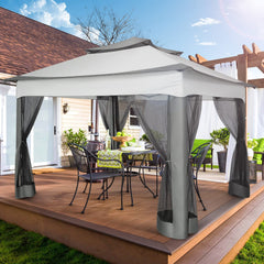 Outdoor Canopy Gazebo 11x11 Pop Up Gazebo Patio Gazebo with Mosquito Netting Outdoor Canopy Shelter