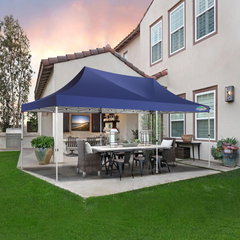 COBIZI 10x20 Canopy Tent with Sidewalls, 3 Adjustable Height Commercial Canopy, Pop Up Party Canopy with 12 Stakes & 6 Ropes,Blue