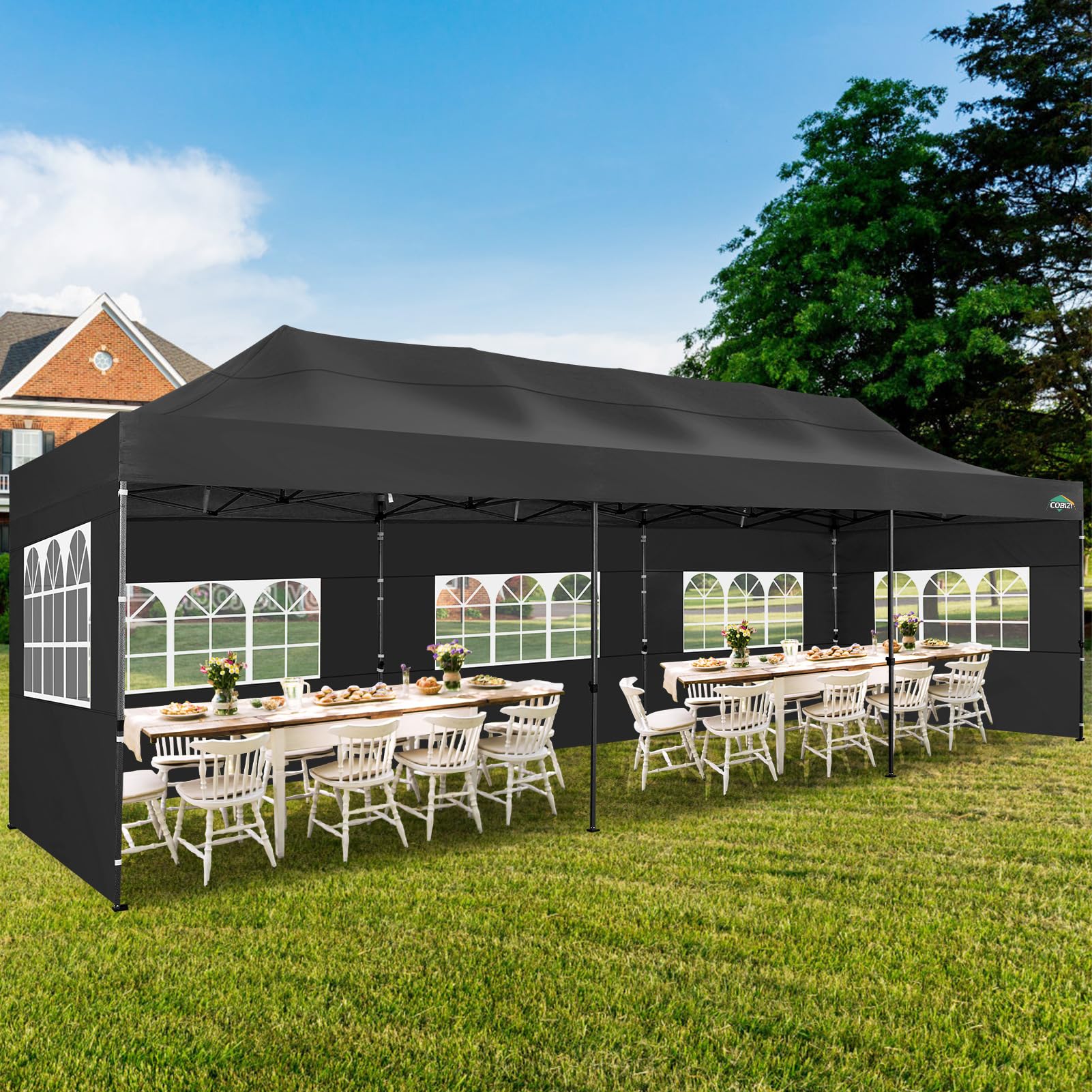 COBIZI 10'x30' Canopy Heavy Duty Pop Up Canopy Tent Outdoor Gazebo Shelter Large Tent for Party Camping