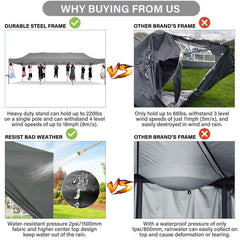 COBIZI 10'x30' Pop Up Canopy with 8 Sidewall, Heavy Duty Canopy UPF 50+ All Season Wind Waterproof Commercial Outdoor Wedding Party Tents