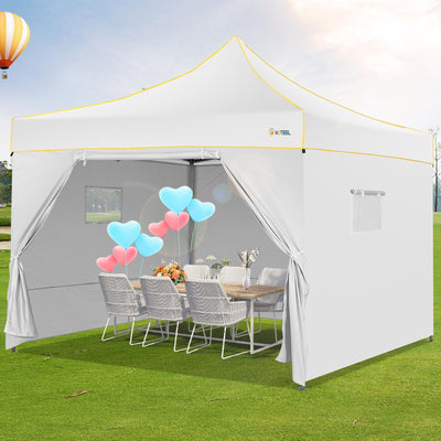COBIZI 10' x10' Canopy Tent, Pop Up Canopy, Outdoor Tent with Mesh Window, Waterproof Instant Tents for Party