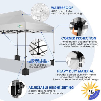 COBIZI 10'x20' Canopy Easy Pop Up Canopy Anti-UV Waterproof Outdoor Tent