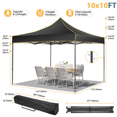 COBIZI 10'x10' Heavy Duty Pop Up  Canopy, Waterproof & UPF 50+, HZC36