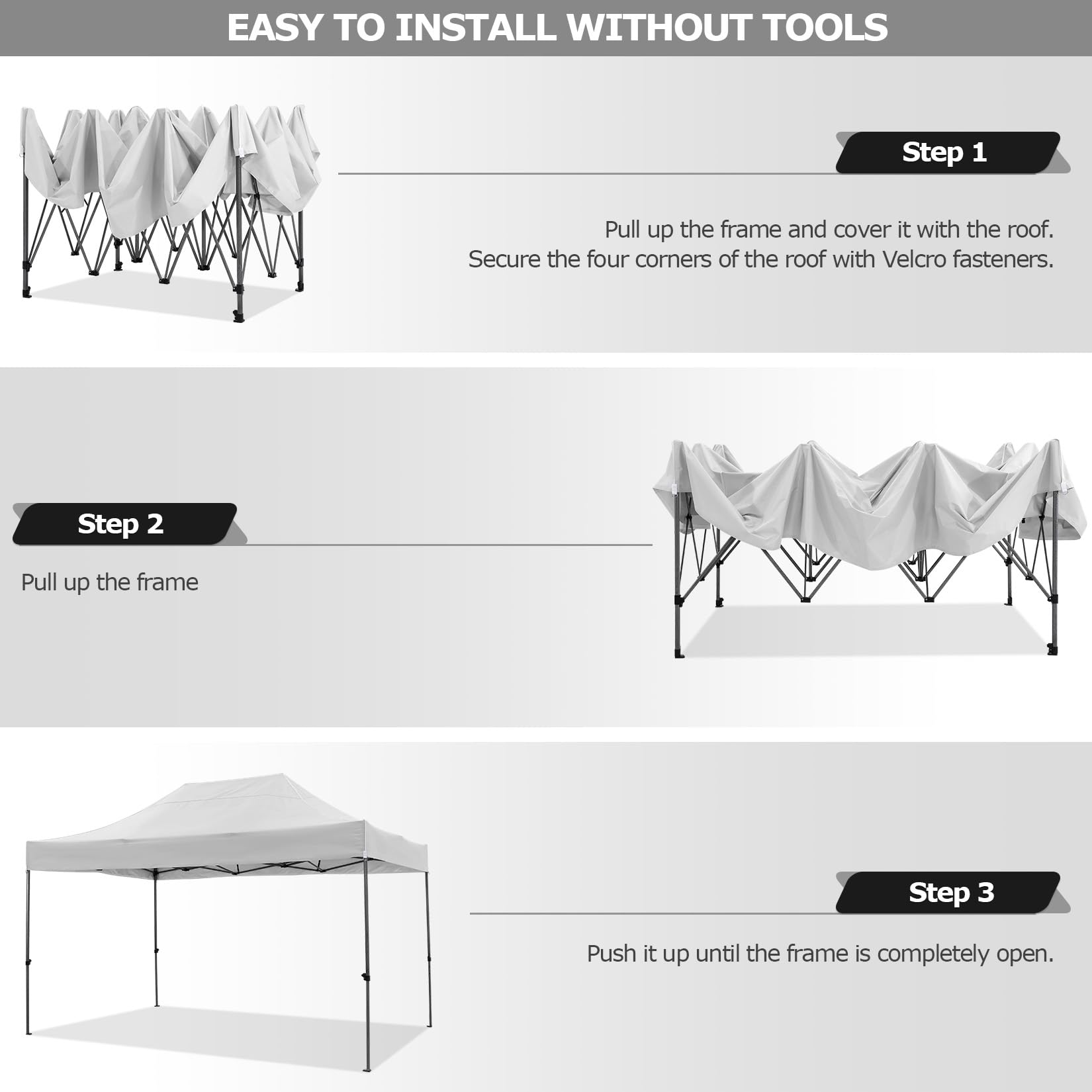 COBIZI 10'x15' Heavy Duty Pop Up Canopy Tent with 4 Sidewalls, Party Tent Outdoor Canopy UV50+ Waterproof Canopy Tent Event Shelter for Parties, Commercial-Series, 3 Adjustable Heights, White