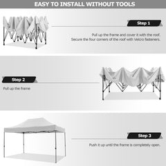 COBIZI 10'x15' Heavy Duty Pop Up Canopy Tent with 4 Sidewalls, Party Tent Outdoor Canopy UV50+ Waterproof Canopy Tent Event Shelter for Parties, Commercial-Series, 3 Adjustable Heights, White