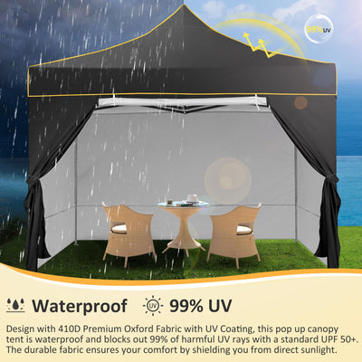 COBIZI 10'x10' Heavy Duty Pop Up  Canopy, Waterproof & UPF 50+, HZC36